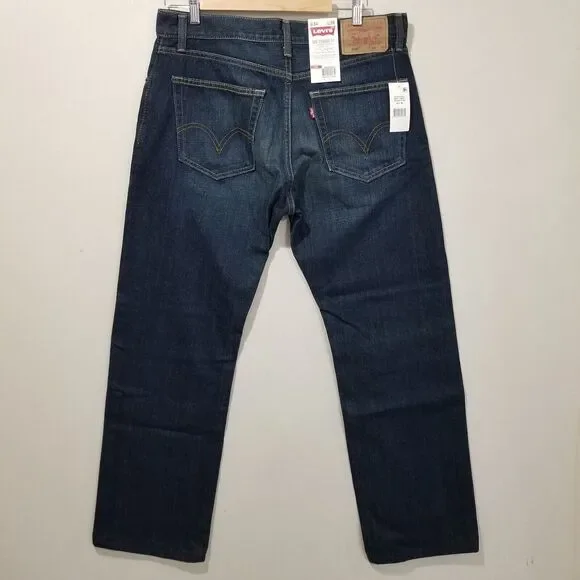 Levis 505 Jeans Men 34x30 Actual 34x29 Regular Fit Straight Blue Denim - Picture 3 of 12